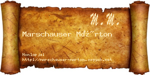 Marschauser Márton névjegykártya